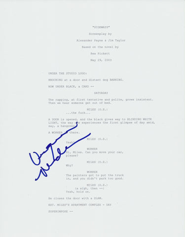 VIRGINIA MADSEN SIGNED SIDEWAYS FULL SCRIPT