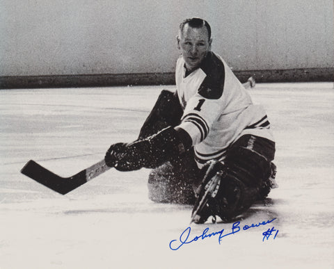 JOHNNY BOWER SIGNED TORONTO MAPLE LEAFS 8X10 PHOTO