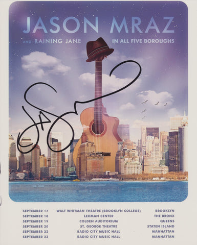 JASON MRAZ SIGNED IN ALL FIVE BOROUGHS 8X10 PHOTO