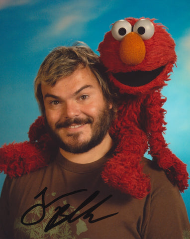 JACK BLACK SIGNED SESAME STREET 8X10 PHOTO