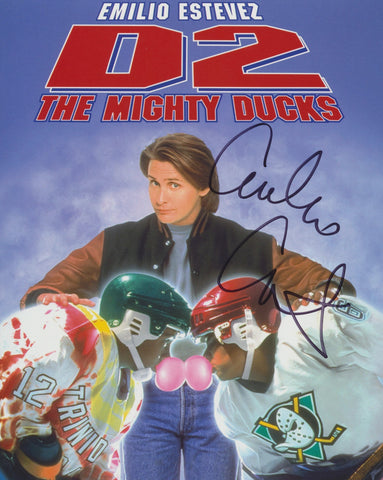EMILIO ESTEVEZ SIGNED D2 THE MIGHTY DUCKS SIGNED 8X10 PHOTO