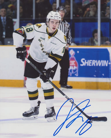 LIAM FOUDY SIGNED LONDON KNIGHTS 8X10 PHOTO