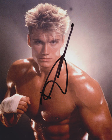 DOLPH LUNDGREN SIGNED ROCKY IV 8X10 PHOTO 2