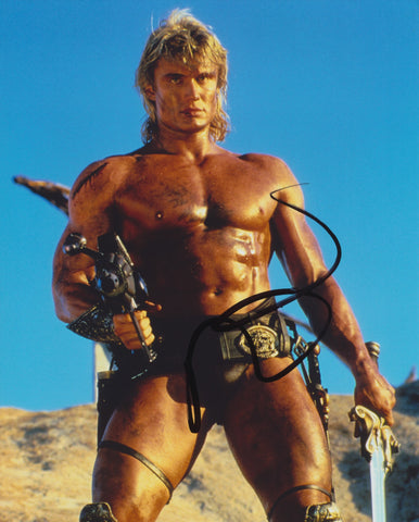 DOLPH LUNDGREN SIGNED MASTERS OF THE UNIVERSE 8X10 PHOTO