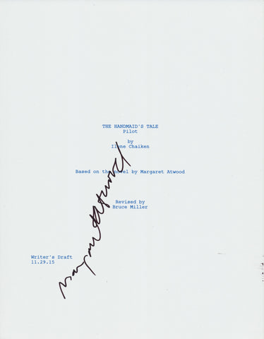 MARGARET ATWOOD SIGNED THE HANDMAID'S TALE 50 PAGE PILOT FULL SCRIPT