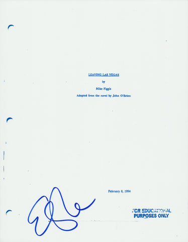 ELISABETH SHUE SIGNED LEAVING LAS VEGAS FULL SCRIPT