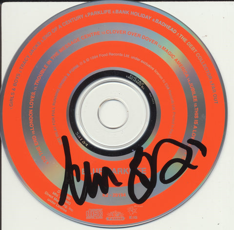 DAMON ALBARN SIGNED BLUR PARKLIFE CD DISK