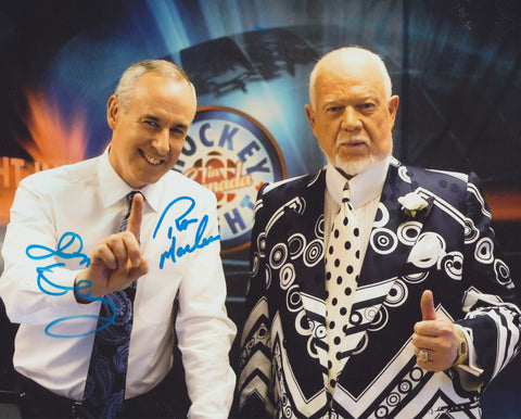 DON CHERRY & RON MACLEAN SIGNED COACH'S CORNER 8X10 PHOTO