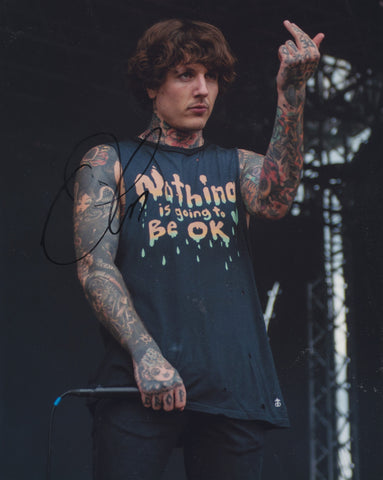 OLIVER SYKES SIGNED BRING ME THE HORIZON 8X10 PHOTO 7