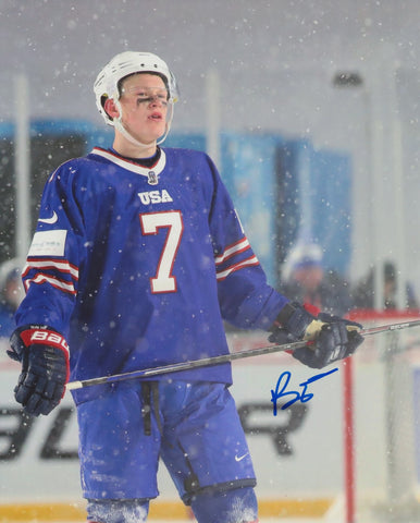 BRADY TKACHUK SIGNED TEAM USA 8X10 PHOTO