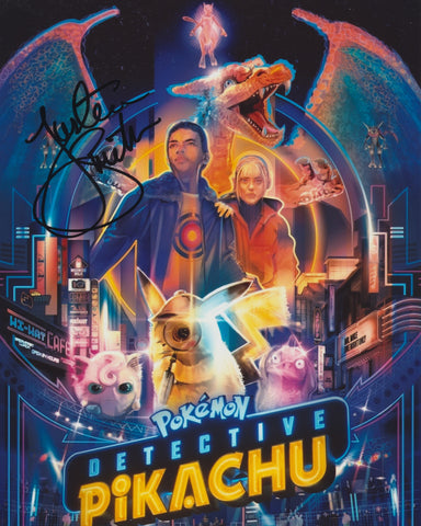 JUSTICE SMITH SIGNED DETECTIVE PIKACHU 8X10 PHOTO 4
