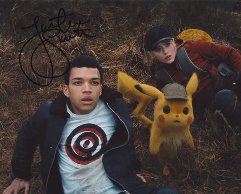 JUSTICE SMITH SIGNED DETECTIVE PIKACHU 8X10 PHOTO 10