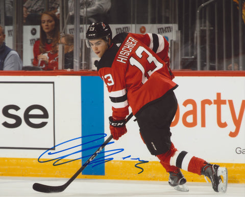 NICO HISCHIER SIGNED NEW JERSEY DEVILS 8X10 PHOTO