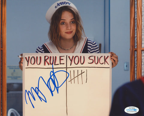 MAYA HAWKE SIGNED STRANGER THINGS 8X10 PHOTO ACOA 2