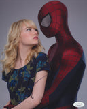 EMMA STONE SIGNED THE AMAZING SPIDER MAN 8X10 PHOTO JSA