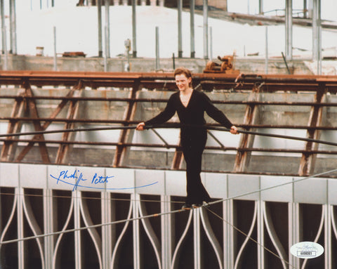 PHILIPPE PETIT SIGNED TWIN TOWERS HIGH-WIRE ARTIST 8X10 PHOTO JSA