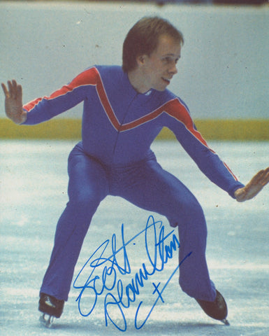 SCOTT HAMILTON SIGNED 1984 OLYMPIC FIGURE SKATING 8X10 PHOTO
