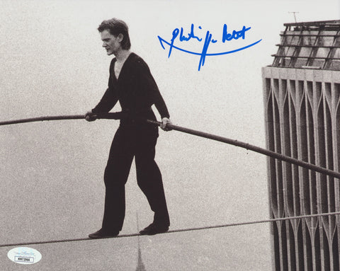 PHILIPPE PETIT SIGNED TWIN TOWERS HIGH-WIRE ARTIST 8X10 PHOTO 4 JSA