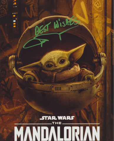 JOHN ROSENGRANT SIGNED STAR WARS THE MANDALORIAN BABY YODA 8X10 PHOTO