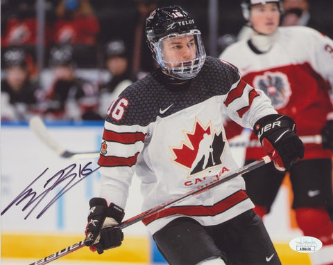 CONNOR BEDARD SIGNED TEAM CANADA 8X10 PHOTO JSA