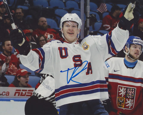 BRADY TKACHUK SIGNED TEAM USA 8X10 PHOTO