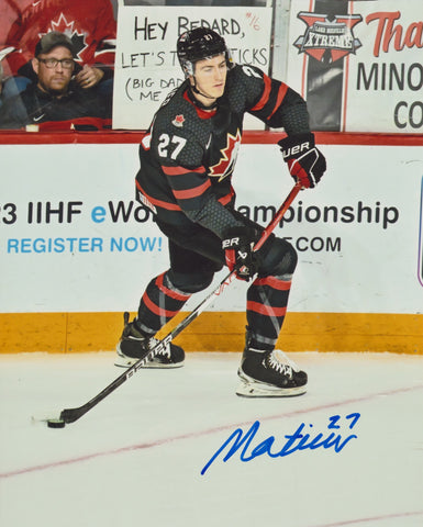 JACK MATIER SIGNED TEAM CANADA 8X10 PHOTO