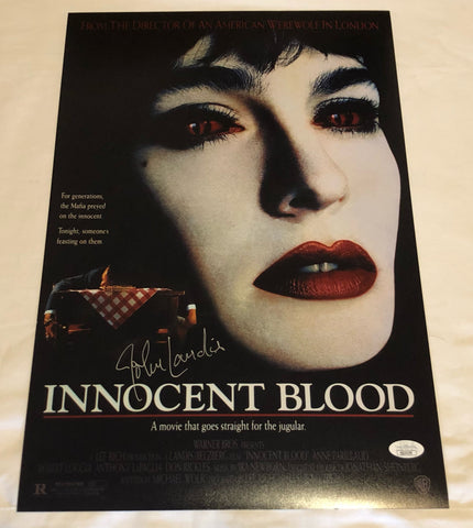 JOHN LANDIS SIGNED INNOCENT BLOOD 12X18 POSTER JSA