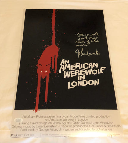 JOHN LANDIS SIGNED AN AMERICAN WEREWOLF IN LONDON 12X18 POSTER 2 JSA