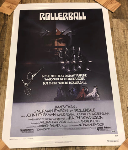 JAMES CAAN SIGNED ROLLERBALL FULL SIZE 27X40 MOVIE POSTER BAS BECKETT