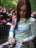 LILY COLLINS SIGNED 8X10 PHOTO